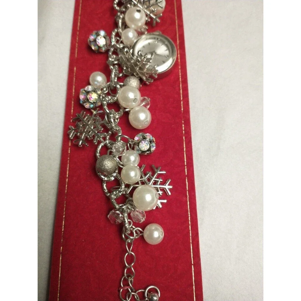 Macy's Charter Club Holiday Lane SNOWFLAKE CHARM SHAKY WATCH 18661 Christmas